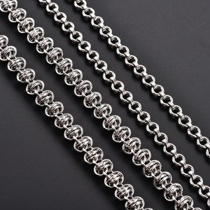 Collier ras du cou en acier inoxydable massif style Rolo pour femmes et hommes, couleur argent, accessoires de bijoux punk en métal - Product Image 2