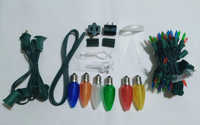Échantillon de douilles LED miniatures C7 C9 pour ampoules, avec câble en cuivre, connecteurs mâles et femelles, clips d'installation, ampoules étoile