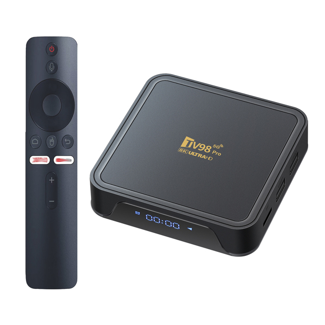 2026 Newest TV98 Pro Network Android TV Box H313 Voice Remote Control DDR+EMMC Digital Display 8K Quad Core Set-Top Box