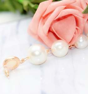 Boucles d'oreilles longues en perles simulées de haute qualité 2019 pour femmes - Product Image 3