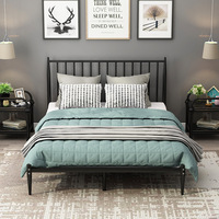 Mobilier de chambre nordique moderne simple personnalisé lit en acier inoxydable réglable de 2m lit simple en métal pliable
