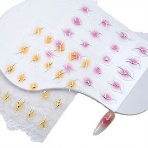 Autocollants de gel UV pour ongles, style coréen, luxe artistique, non toxiques, pour nail art DIY, vente en gros, commande mixte personnalisée - Product Image 1