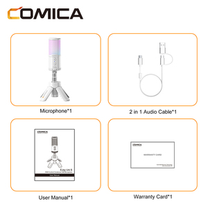 ไมโครโฟน COMICA EJoy Uni S (สีขาว) แบบ Type C RGB คาร์ดิออยด์ คอนเดนเซอร์ USB ตัดเสียงรบกวน พกพาสะดวก ความละเอียด 24 บิต 48kHz แบบมีสาย - Product Image 2
