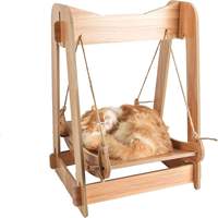 Vente en gros de lit personnalisé en bois massif pour chat hamac détachable moderne nid de couchage balançoire jouet fournitures pour animaux de compagnie pour chats arbres à chat griffoir