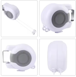 Corde à <span class=keywords><strong>linge</strong></span> intérieure/extérieure rétractable à double étage de 13m avec organisateur de vêtements d'intérieur pratique en plastique ABS - Product Image 2