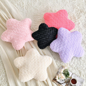 Coussin décoratif en peluche en forme d'étoile beige B929, canapé, lit, fauteuil, doux, en fausse fourrure, décoration de chambre, coussin de décoration en vrac - Product Image 4