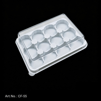Boîte à gâteaux de lune carrée de qualité alimentaire, avec couvercle transparent et plateau intérieur doré, emballage plastique personnalisé pour desserts et pâtisseries