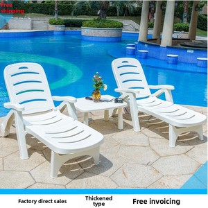 Chaise longue pliante en <span class=keywords><strong>plastique</strong></span> <span class=keywords><strong>de</strong></span> style européen pour l'extérieur, mobilier <span class=keywords><strong>de</strong></span> jardin, hôtel, piscine, plage, épaissie - Product Image 2
