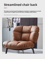 Chaise de salle à manger moderne minimaliste en acier avec accoudoirs et dossier pour salon de beauté, hôtel, restaurant