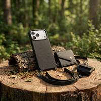 Étui portefeuille magnétique tendance en cuir grainé avec lanière pour iPhone 18 Pro Max – Robuste, personnalisable, pour grossistes OEM