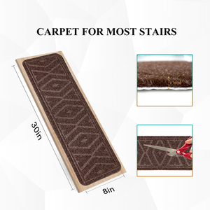 QIANQIAO antidérapant intérieur gris <span class=keywords><strong>tapis</strong></span> bandes de roulement chemins d'<span class=keywords><strong>escalier</strong></span> <span class=keywords><strong>tapis</strong></span> d'<span class=keywords><strong>escalier</strong></span> 76*22 beige <span class=keywords><strong>pour</strong></span> escaliers en bois - Product Image 3