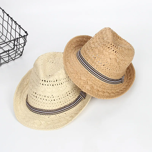Custom Logo Panama <b>Straw</b> <b>Hat</b> Unisex Adult Beach Sun <b>Hat</b> Striped Ribbon Hand Embroidered Toquilla Material - Product Image 4