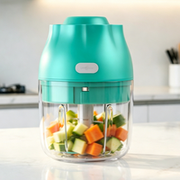 Bloemvormige mini elektrische snijmachine met transparante kom, éénknopsbediening, USB draadloos, groente- en fruitpers, keukenhulpje