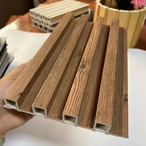 3D yivli WPC duvar paneli 160*24mm su geçirmez akustik ahşap kaplama mermer dokulu yüzey otel merkezi TV arka plan ev - Product Image 3