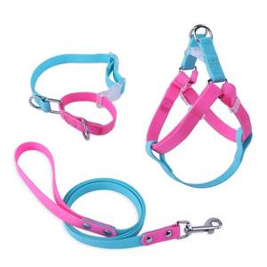 Kingtale kustom aksesoris anjing pemasok hewan peliharaan Macarons tahan air plastik PVC karet dapat dicuci tali leher anjing Harness - Product Image 6