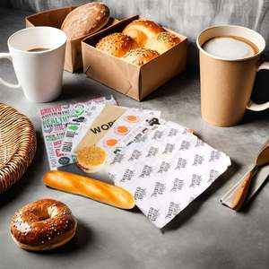 Papier d'emballage alimentaire personnalisé avec logo pour sandwich, burger, fête, papier de soie avec style de papier journal imperméable pour gâteau, pain, bonbons, biscuits, sushi - Product Image 3