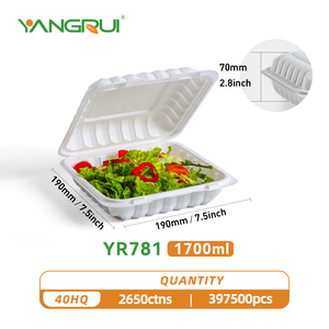 Trắng nhựa dùng một lần vỏ sò hộp đựng thức ăn thuận tiện bản lề bữa ăn chuẩn bị để đi hộp cho nhà hàng quán cà phê - Product Image 4