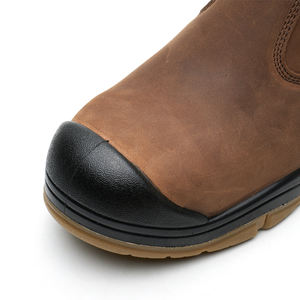 Botas de trabajo de seguridad con punta de acero ZG, parte superior de cuero de Caballo <span class=keywords><strong>loco</strong></span> con entresuela de acero, construcción, minería, uso en fábrica, todas las estaciones - Product Image 3