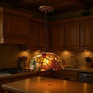 Lámpara de Araña de Vidrio Estilo Europeo Retro para Bar/Restaurante, Dormitorio, Entrada, Balcón o Estudio - Lámparas Colgantes - Product Image 3