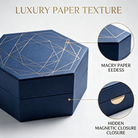 Boîte hexagonale rigide personnalisée de luxe pour bijoux, design d'emballage cadeau unique