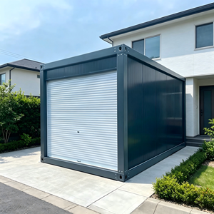 <span class=keywords><strong>Garage</strong></span> conteneur de 20 pieds avec porte <span class=keywords><strong>à</strong></span> enroulement, conteneur de stockage préfabriqué étanche pour le stationnement extérieur et le stockage de marchandises - Product Image 1