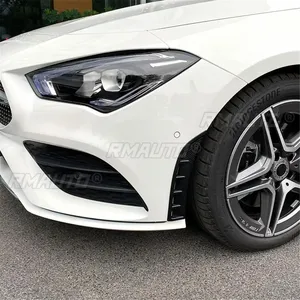 Pair Front Bumper Side Air Vent <b>Splitter</b> Spoiler Canard Gloss Black Carbon Look for Mercedes CLA Class C118 CLA180 CLA200 2020+ - Product Image 1