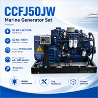 Groupe électrogène diesel marin SCDC50JW 50 kW 1800 tr/min avec régulateur de tension automatique (AVR) alimenté par un moteur marin SCDC WP4CD66E201