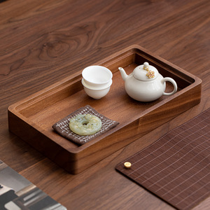 Walnut Wood Dry Brewing Table Porcelain <b>Tea</b> Tray Small Household Kung Fu <b>Tea</b> <b>Set</b> With Lid Afternoon <b>Tea</b> Use - Product Image 2