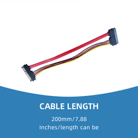 SATA Female Ke Male 7 + 15P Kabel Ekstensi Kabel Data Sata dan Kabel Daya