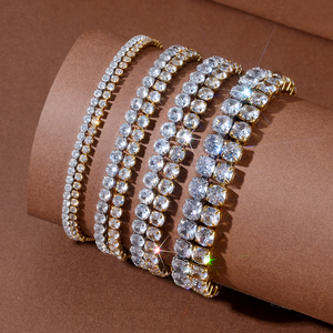 Pulsera de tenis ajustable brillante para novia, regalo de joyería de moda para mujer, pulsera clásica de circonita cúbica con diamantes 5A de 3 mm - Product Image 3