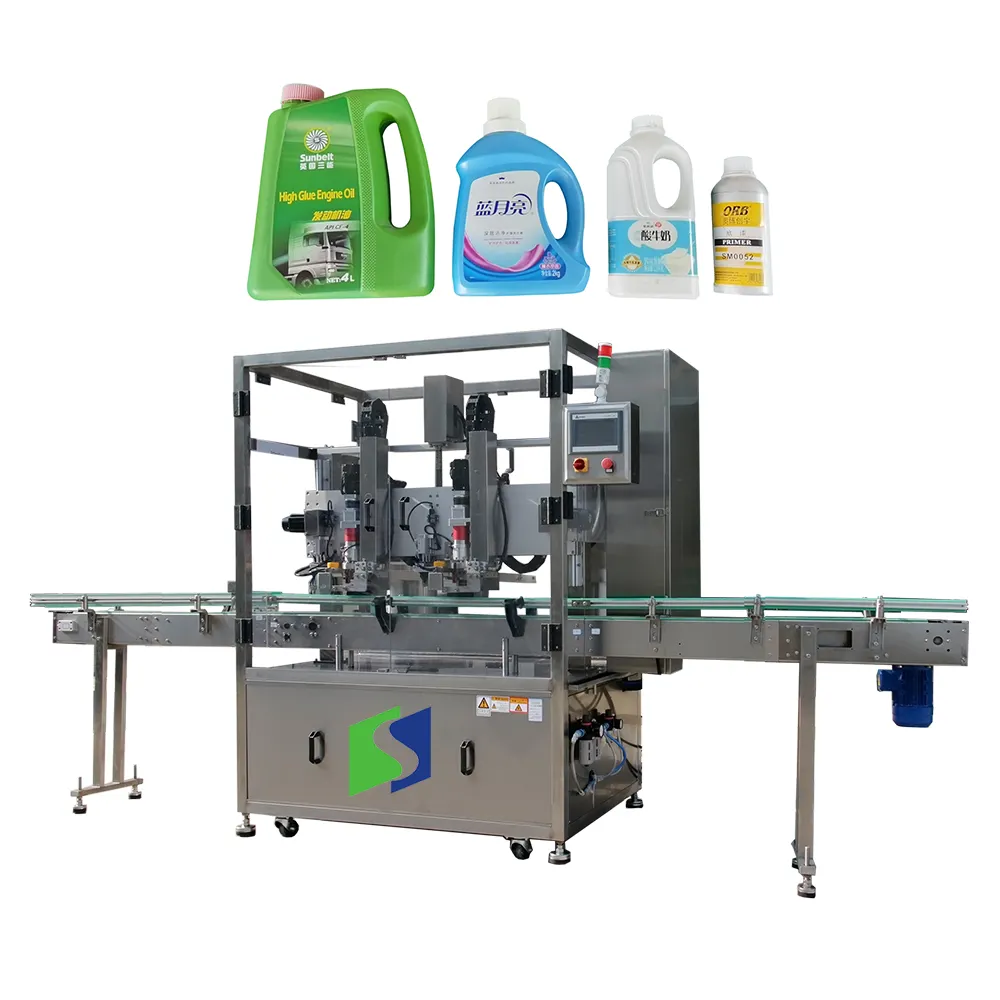 Full automatic linear type piston food sauce beverage lubricant engine edible oil filling capping machine price