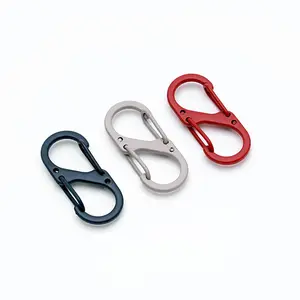 Kim loại S hình dạng Carabiner clip móc mùa xuân khóa dây đàn hồi móc Kích thước đàn hồi cho túi hành lý bay câu cá đồ trang sức phụ kiện