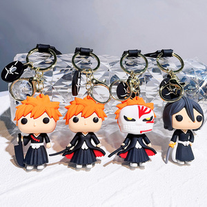 6 Gaya Gantungan Kunci Anime Bleach Plastik PVC dengan Cetak Digital untuk Dekorasi Tas Sekolah dan Ransel - Product Image 1