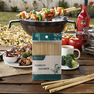 Machine à brochette en bambou de 36 pouces Eco Touch Bâtonnets de bambou sans danger pour les brochettes et la brosse pour barbecue Durable et durable - Product Image 1