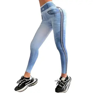 Beautiful Jean Style Daily High Elastic Quality Fast Dispatch Factory Legging Cheap Pants
