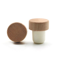 Bouchon de bouteille de luxe en bois, 20 pièces, en forme de T, pour whisky spiritueux, bouteille de whisky, bouchon en liège synthétique, capuchon en bois, vodka