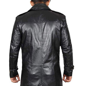 Manteau en cuir pour homme, couleur noire respirante, décontracté, chaud pour l'hiver, nouvelle arrivée, prix bas, manteau en cuir tendance pour homme - Product Image 4