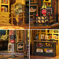 Juguetes de Madera, Rompecabezas 3D, Rincón de Lectura, Casa de Muñecas Luminosa para Armar, Mini Casa de Muñecas, Escena de Libro, Regalo Creativo