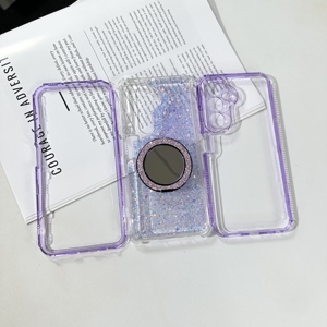 Funda de Teléfono Irrompible de TPU+PC con Soporte de Espejo Giratorio y Resina Epoxi Brillante, Nueva Tendencia 2026 para MOTO EDGE 70 <span class=keywords><strong>Fusion</strong></span> 5G - Product Image 5