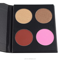 Palette de fards à paupières liquides métallisés mats personnalisés 4 couleurs, poudre compacte rapide pour le maquillage cosmétique avec effet pailleté
