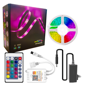 TCWIN 2025 Trending 24-Keys Remote <span class=keywords><strong>Controller</strong></span> <span class=keywords><strong>Smart</strong></span> 5050 RGB <span class=keywords><strong>LED</strong></span> <span class=keywords><strong>Strip</strong></span> Light Kit 5M 12V IP65 Impermeable para decoración de Navidad - Product Image 1