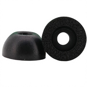 Almohadillas de espuma viscoelástica de repuesto para B&O Beoplay EX, con aislamiento de ruido y rebote lento, cubiertas para auriculares Bluetooth, color negro y gris - Product Image 1