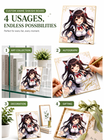 Papan Shikishi Anime OEM ODM dengan Cetakan Foil Emas untuk Karakter Seni, Grosir