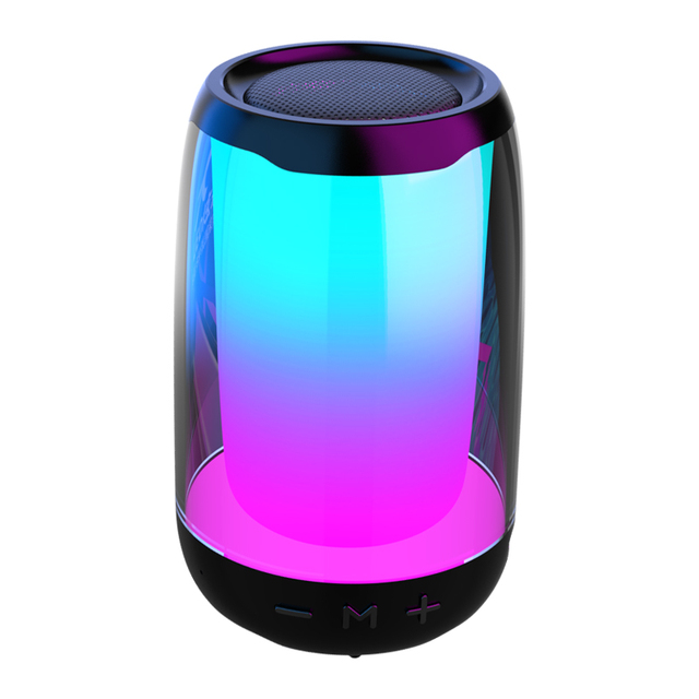 Desktop Wireless Portable Speaker BT 5.1 Karaoke Speaker with  AUX Glass & Plastic Cabinet RGB Lighting Voice Control Party