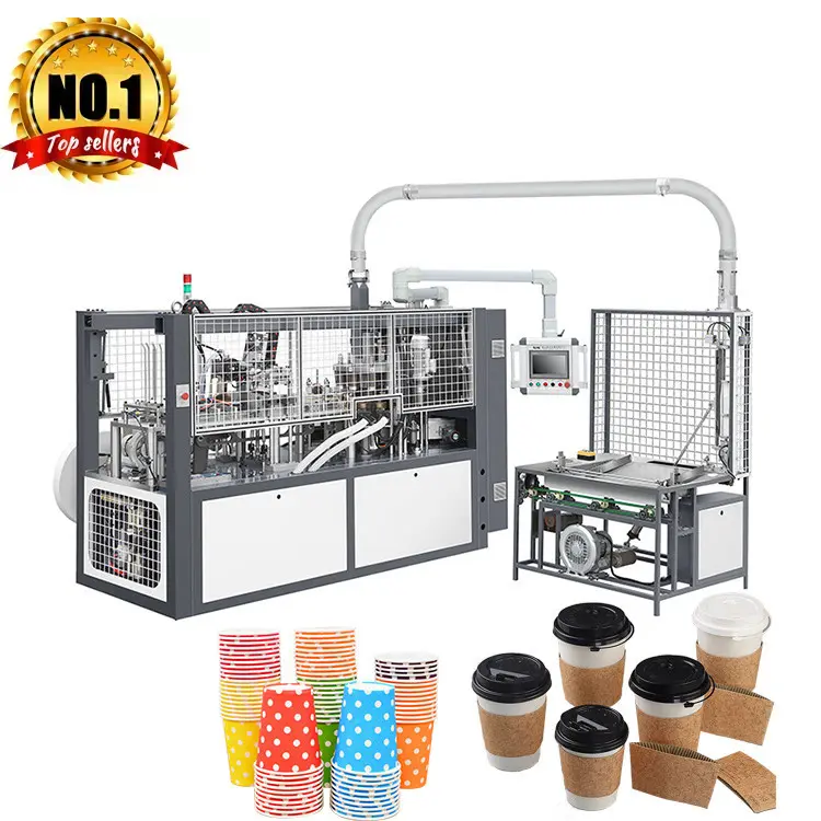 Mesin garis produksi Cup kardus kertas kopi sekali pakai pembuatan otomatis untuk minuman dingin panas