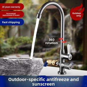Robinet extérieur <span class=keywords><strong>antigel</strong></span> en cuivre et céramique, style minimaliste moderne, double sortie d'eau, idéal <span class=keywords><strong>pour</strong></span> jardin, lavage de voiture et <span class=keywords><strong>piscine</strong></span> - Vente en gros usine - Product Image 5