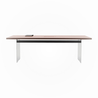 Bureau de direction en bois en forme de L de 2,0 m, espace de travail exécutif pour projet de bureau commercial