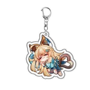 Porte-clés en acrylique en forme de personnage de l'anime Genshin Impact, Kaedehara Kazuha, <span class=keywords><strong>Ayaka</strong></span> et Ayato, avec base, cadeau pour les fans - Product Image 5