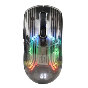 2.4G Wireless Mouse Bluetooth Wired RGB Charging Dock Wireless Mouse 4000DPI DPI Computer Custom Transparent Mouse Ergonomic
