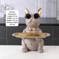 Ornement en résine de bouledogue français style anime, boîte de rangement de bureau faite à la main, design religieux de fée pyramide, bijoux, décoration intérieure, musique